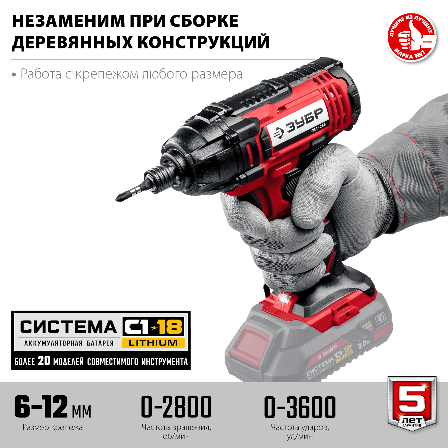 Винтоверт ударный, без АКБ, в коробке ГВЛ-255