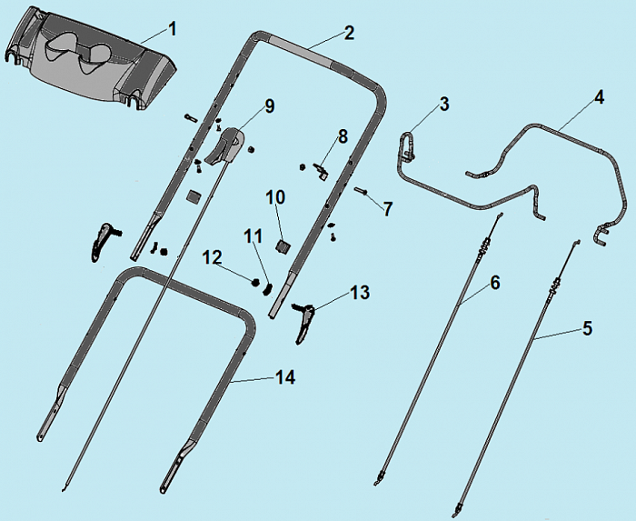 5 РУЧКА - ТРОС ГАЗА Газонокосилка CHAMPION LM5347BS