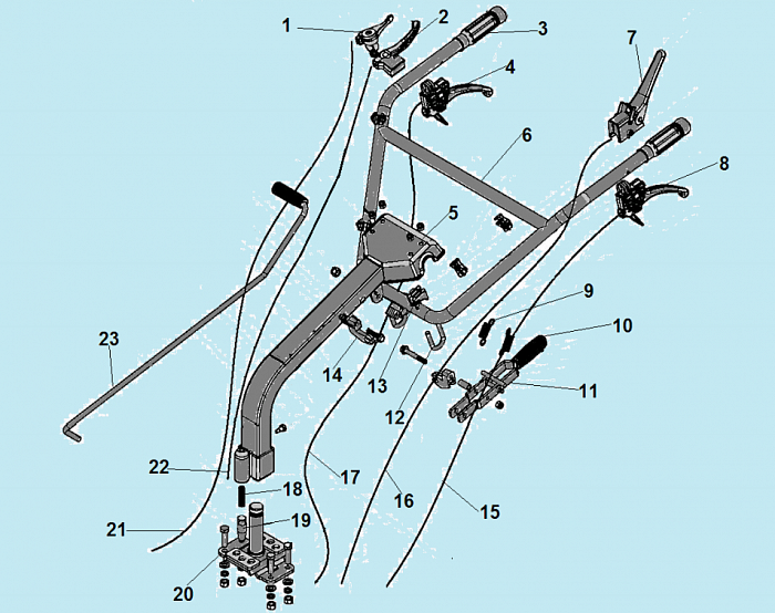 1 РУЧКА - ТРОС ГАЗА МОТОБЛОК CHAMPION DC1163E